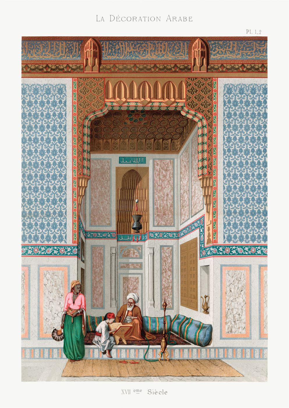Arabic family lithograph