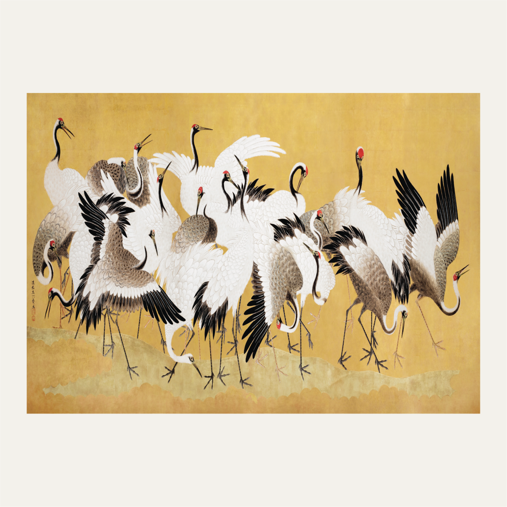 Japanese flock of cranes