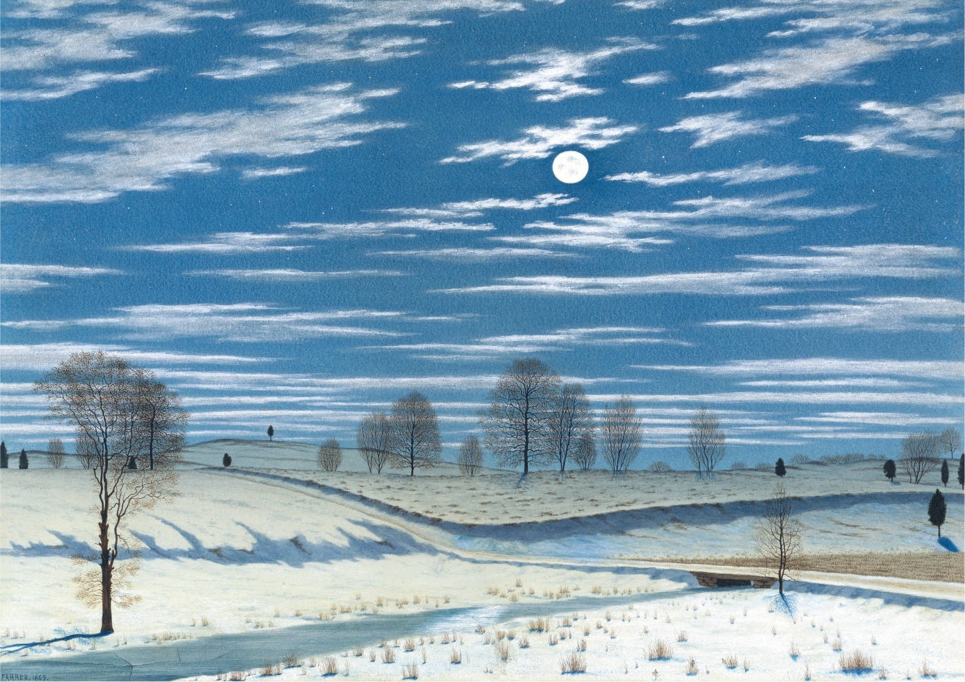 Winter Scene in Moonlight