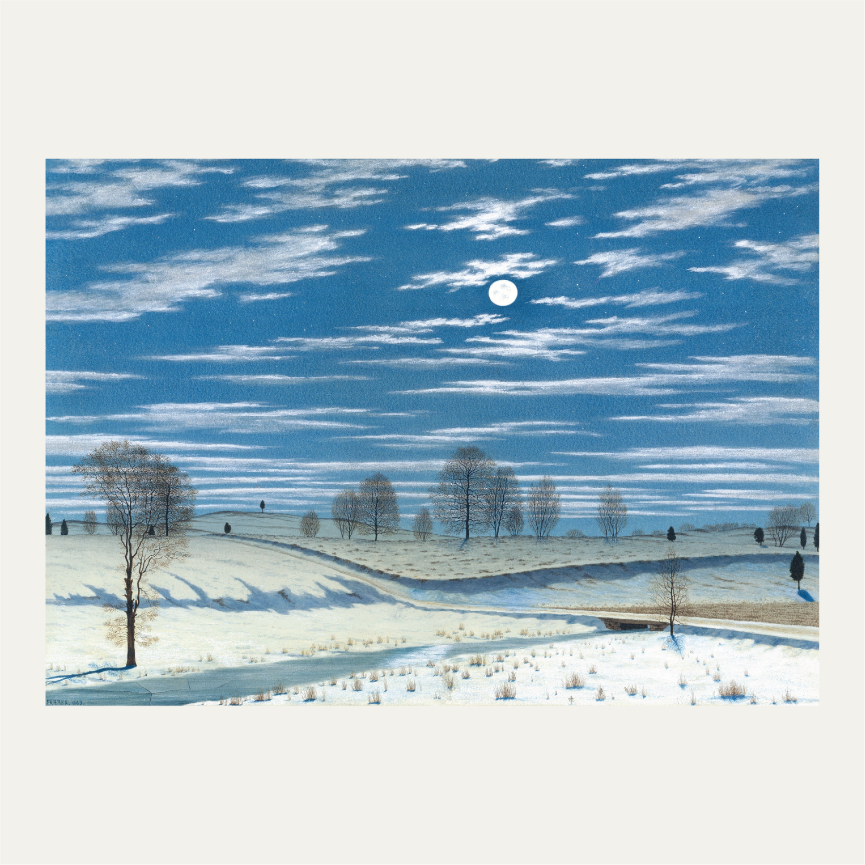 Winter Scene in Moonlight