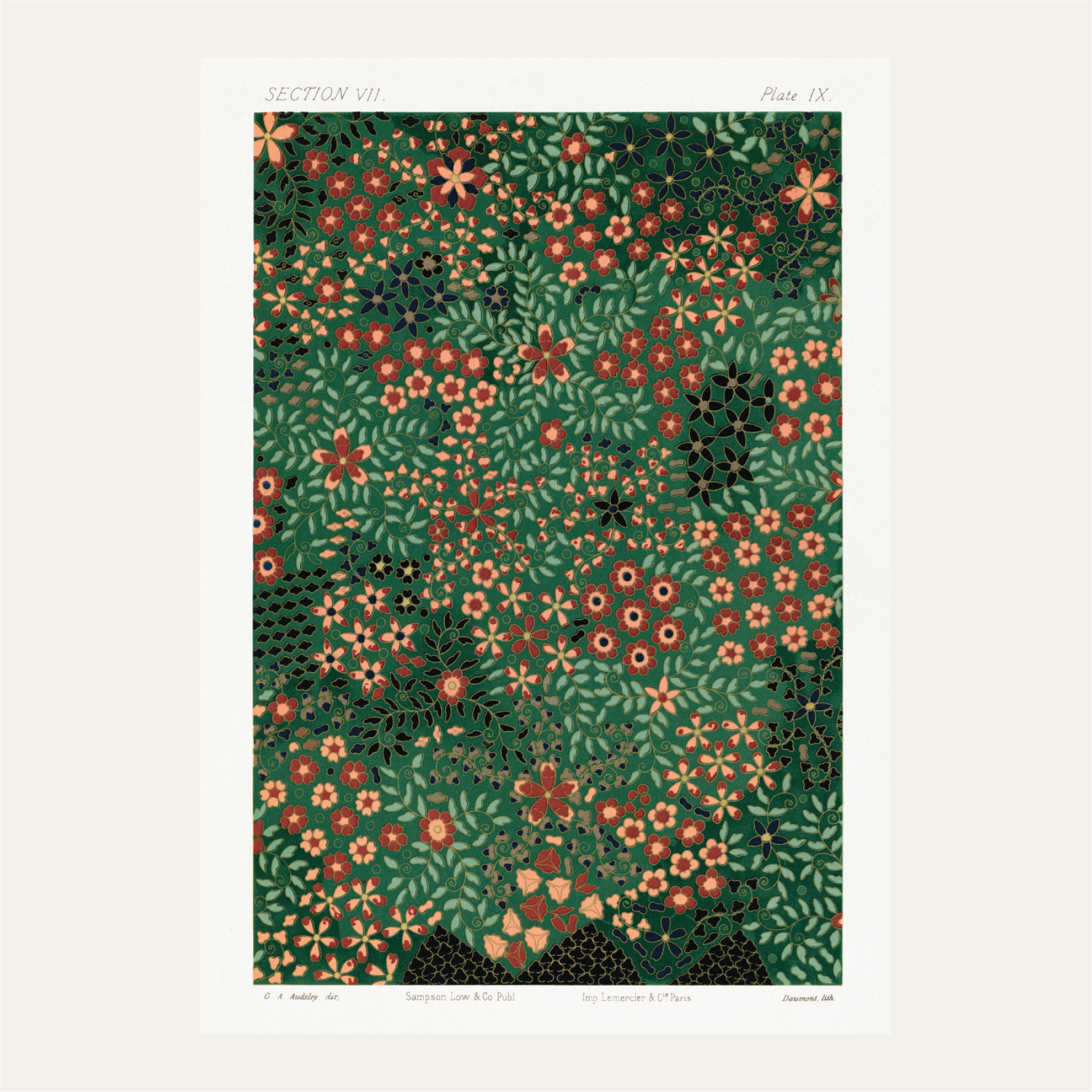 Japanese floral print pattern