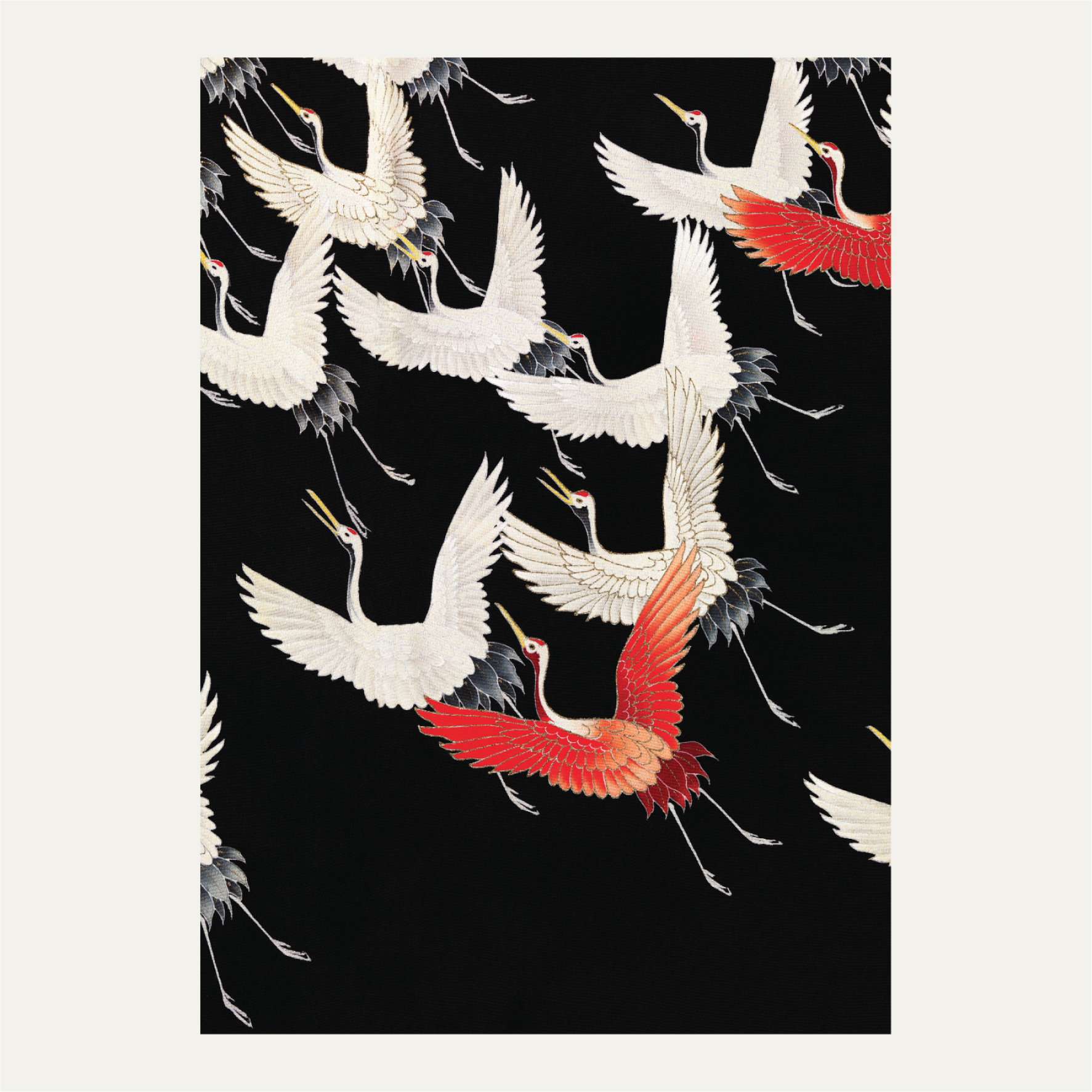 Furisode with a Myriad of Flying Cranes