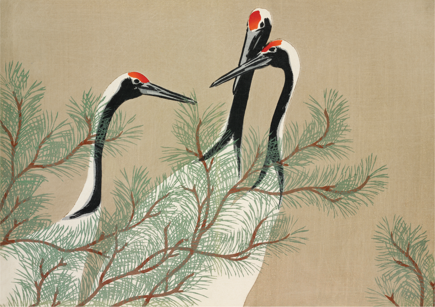 Cranes from Momoyogusa–Flowers of a Hundred Generations